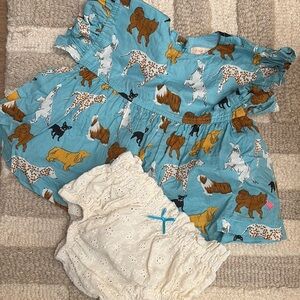 Pink Chicken Kids Animal Print Dress and Bloomers Set